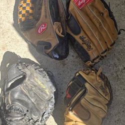 4 Baseball Gloves 