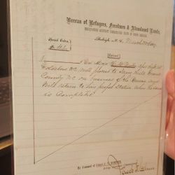 1867 Freedman's Bureau Letter Signed By Cpt Jacob Chur