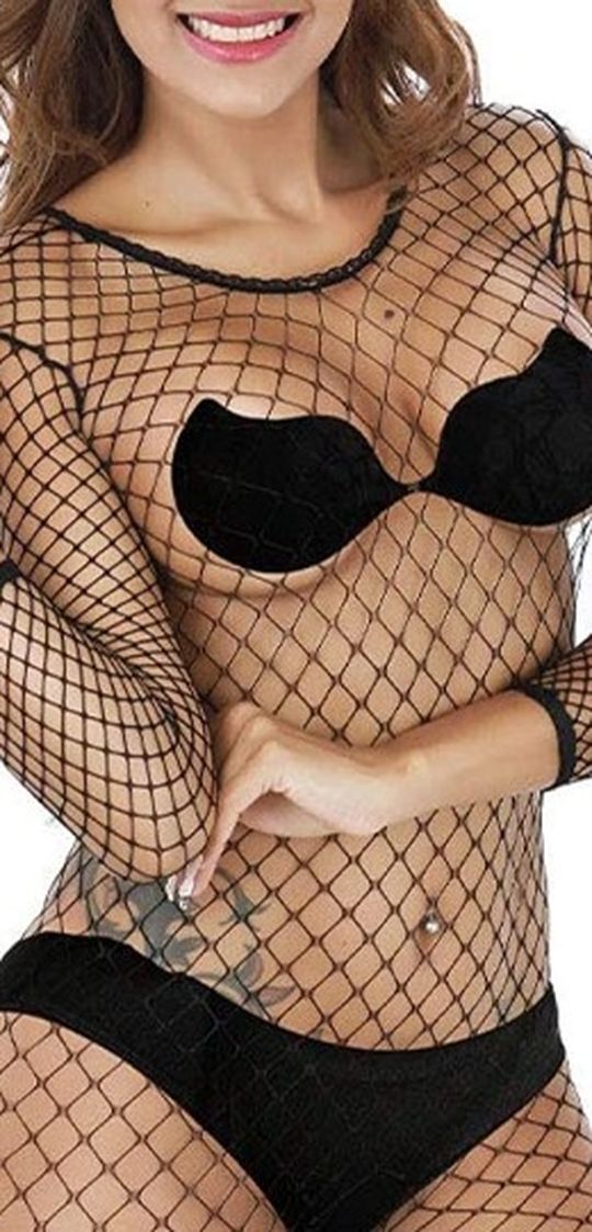 New 4pcs Women Fishnet Bodystocking