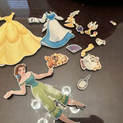 Small Lot of Beauty and the Beast Belle Magnetic Doll Y2K