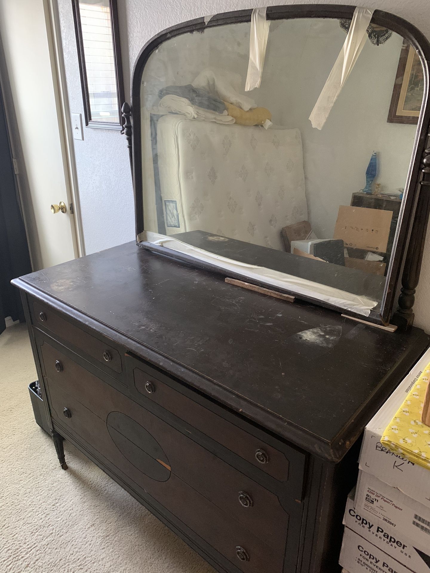 Old Antique Dresser w/ Mirror