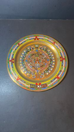 Mexican Aztec calendar copper plate for wall