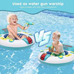 PVC inflatable floating row water gun water fight children's floating bed water inflatable toy UFO floating row