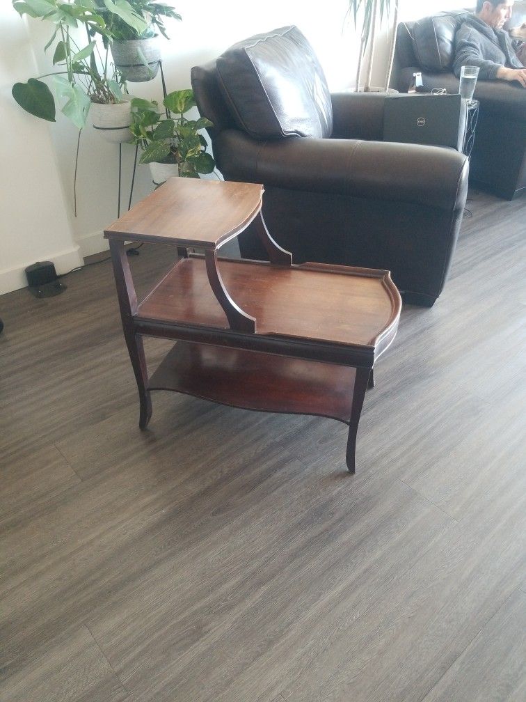 1950s Mid-Century Authentic Two Tiered Step End Table