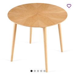 Modern round table 35”, small, seats 4, real wood