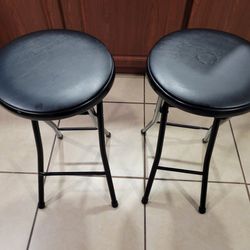 2 Metal Chair Stools