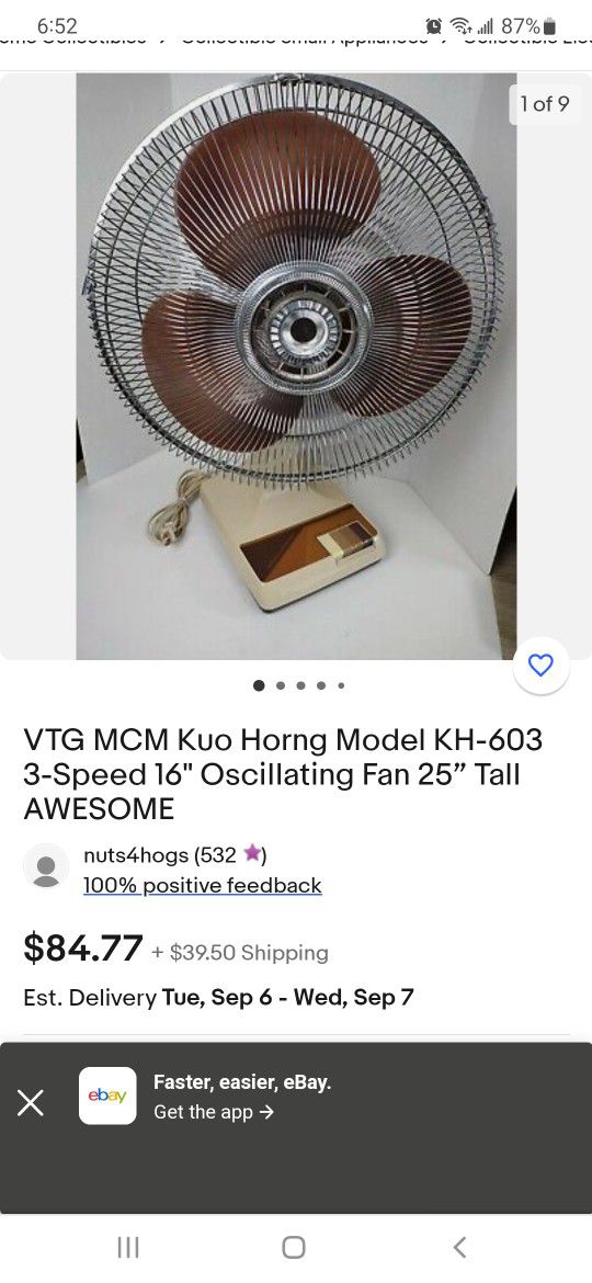 Vintage Oscillating Desk Fan