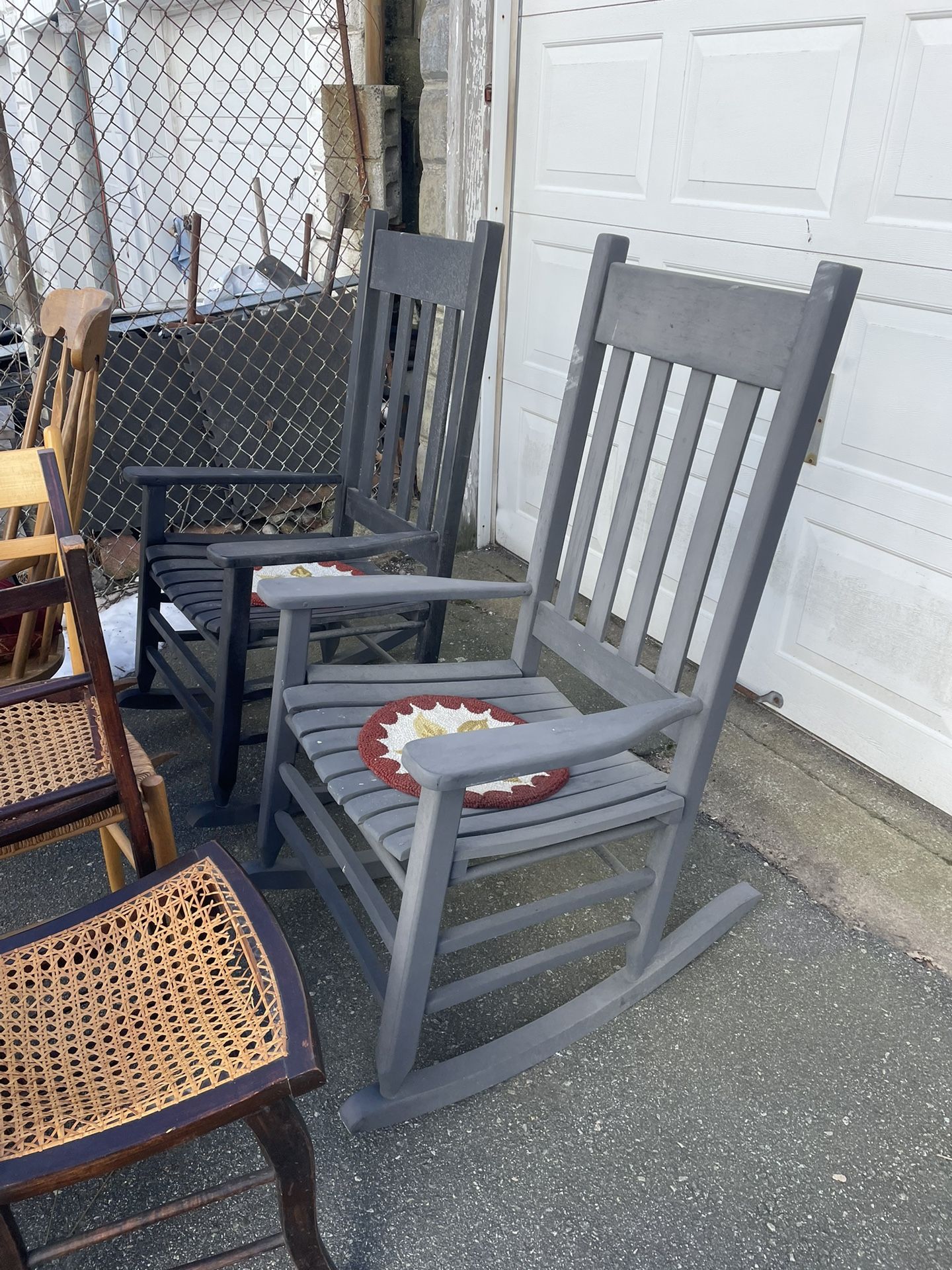 Gray Wooden Rocket Chair