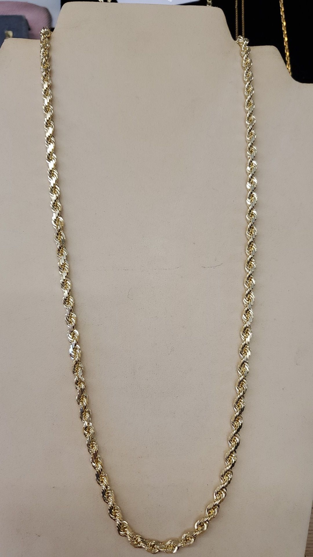 Solid gold 10kt rope chain 24inch