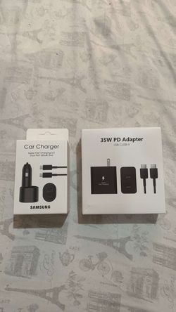 35Watts Samsung Super Fast Combo/Brand New 35w Fast C-Type To C-Type Charger and Fast Car Charger