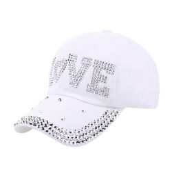 Cap with rhinestones White 