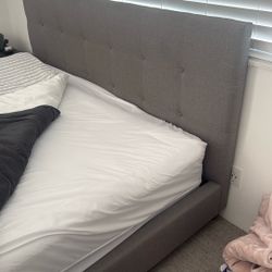 King Size Upholstered Bed Frame & Headboard – $275 OBO