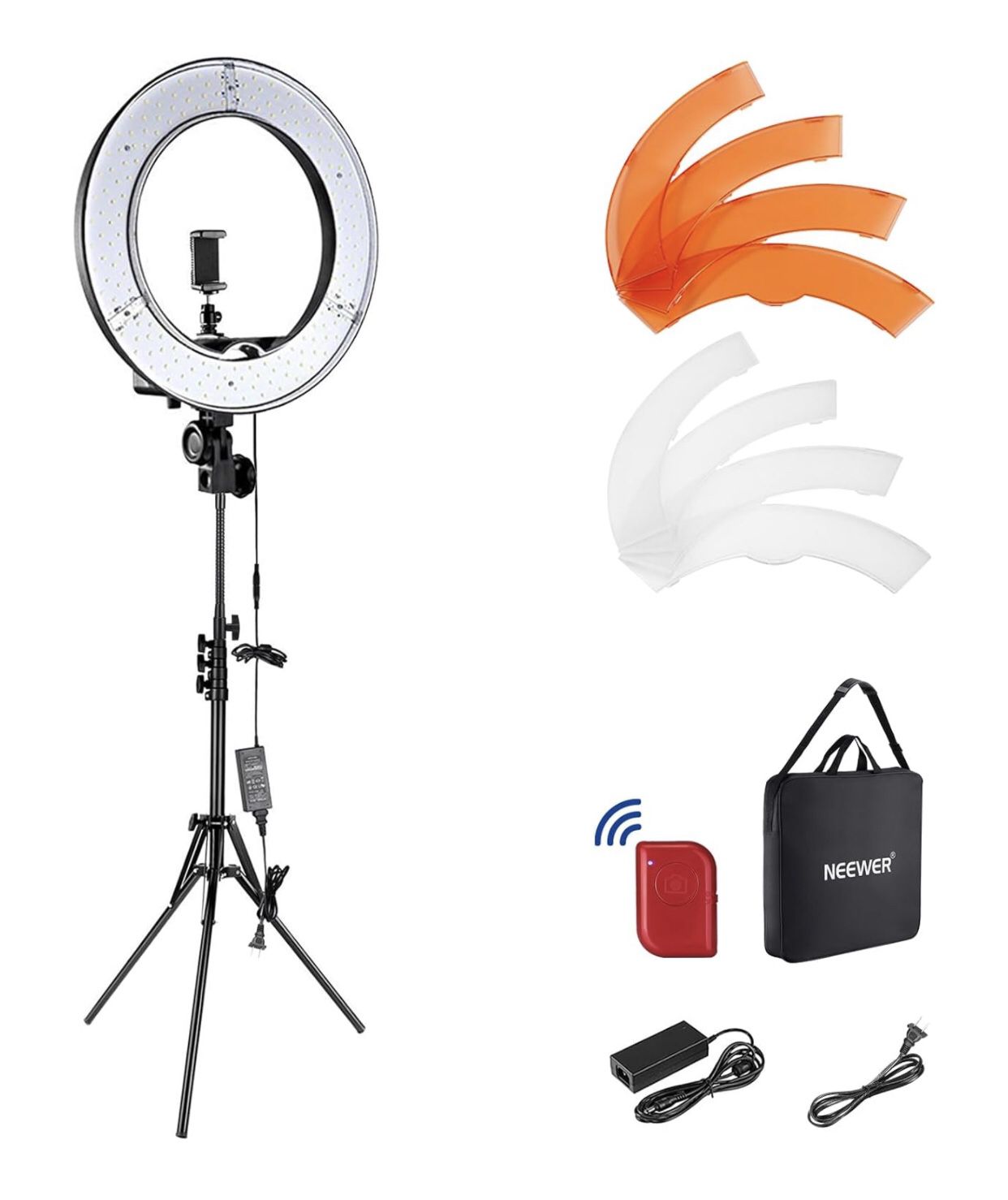 NEW! NEEWER Ring Light 18inch Kit: 55W 5600K Professional LED with Stand and Phone Holder, Soft Tube