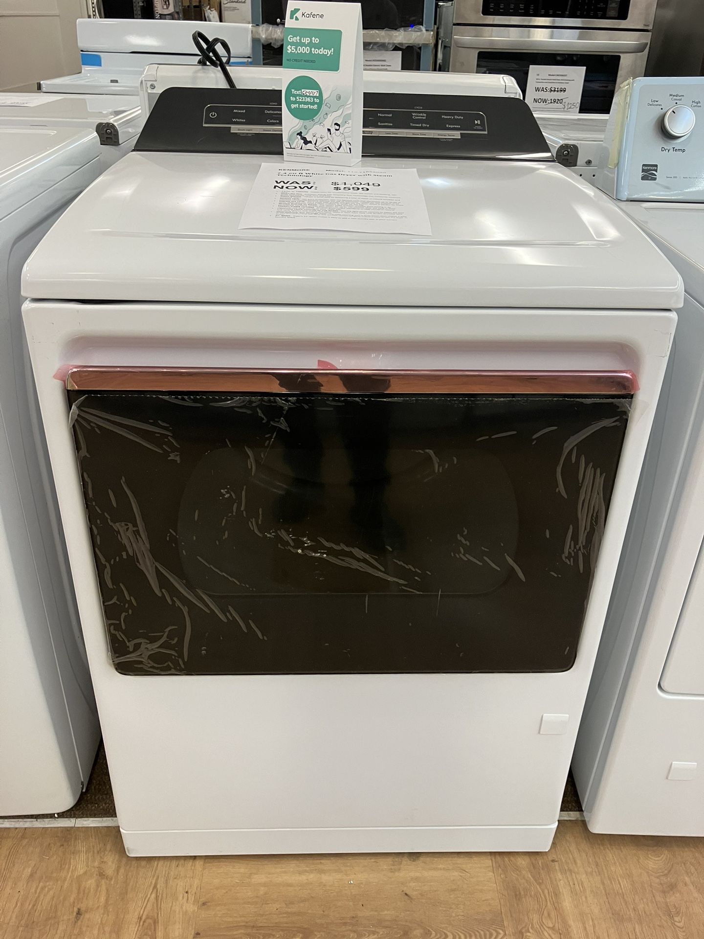Kenmore 7.4 cu ft White Gas Dryer with Steam Technology