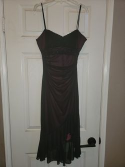 Black/Burgundy Evening Cocktail prom Dress Size M