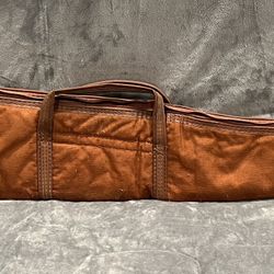 Brown Fabric Leather Rifle Gun Sleeve with Zipper Closure and Carry Handle