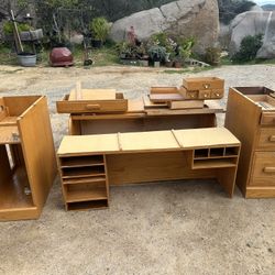 Vintage Winners Only Oak Roll Top Desk Set with Storage -$97 or OBO
