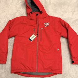 Vintage Red Washington Nationals Team Issued Clique Insulated Jacket