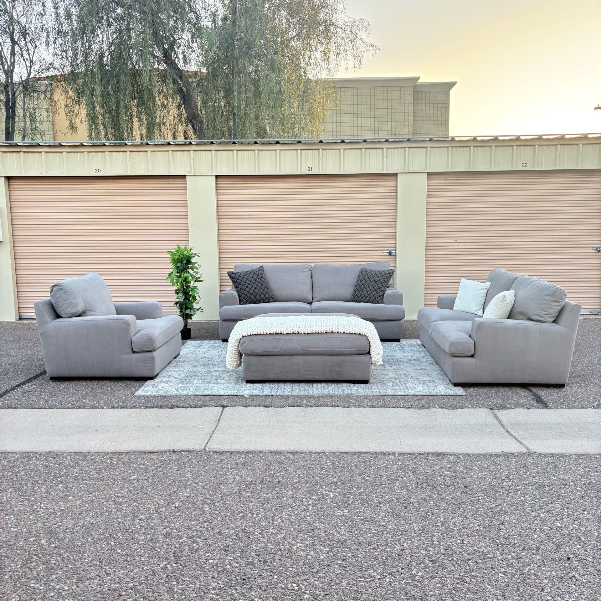 Afw 4 pc Sofa + Loveseat + Chair + Ottoman Set - Delivery