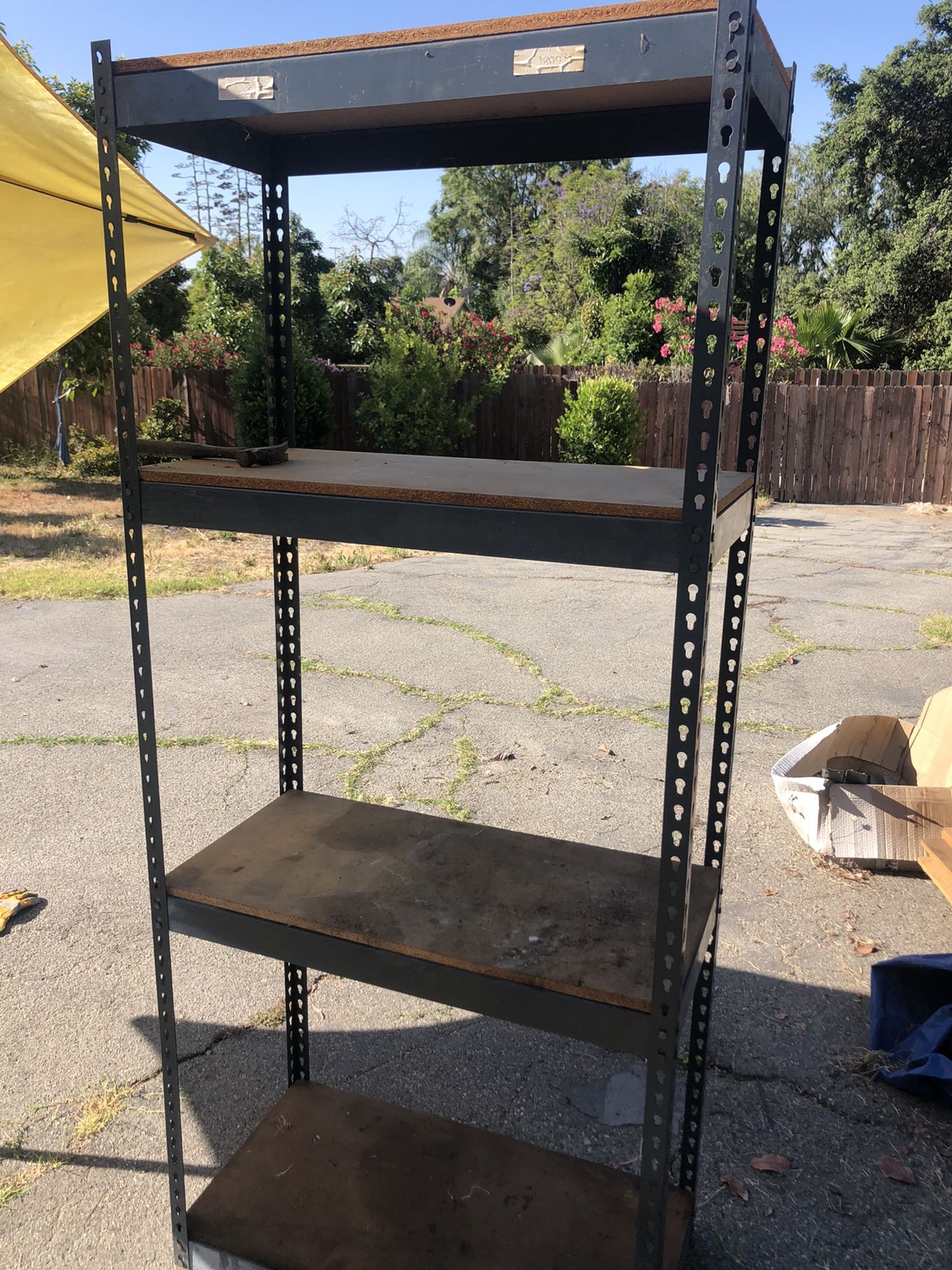 Metal shelves
