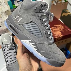 Retro 5 wolf grey all size available