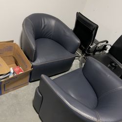 Set Of 2 Dania Furniture Swivel Chairs