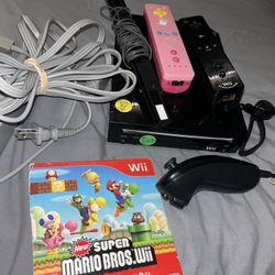 Nintendo Wii w/ Controllers & Super Mario Bros