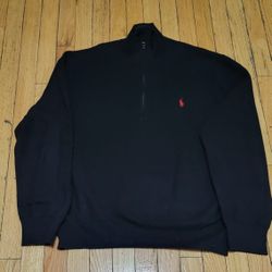 Polo Ralph Lauren Black 1/4 Zip Pullover XL