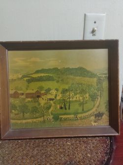 Signed Framed Lithograph Grandma Moses