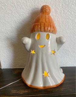 Ceramic Ghost Light-Up Halloween Figurine