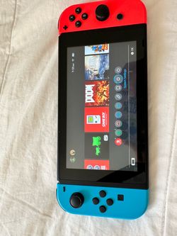 Nintendo Switch with Neon Red and Blue Joy-Cons