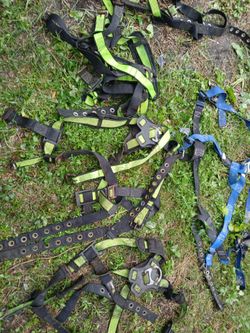 Lot of Used Fall Protection Safety Harnesses