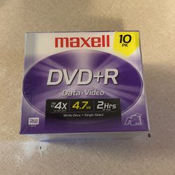 New 10 Pk Maxwell Dvd R 4.7 Gb Disc