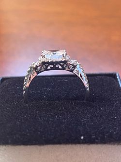 Solid 14K White Gold Natural Diamond Engagement Ring