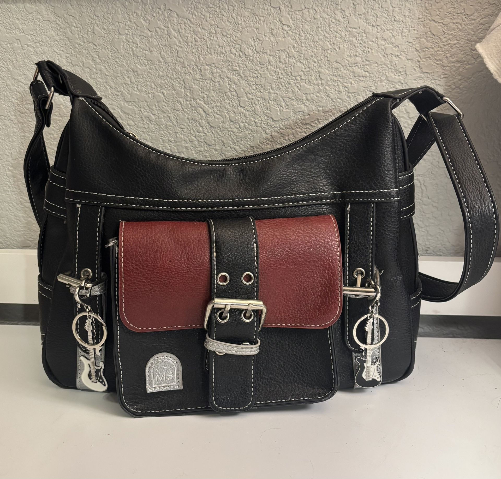 Vintage Leather Shoulder Bag, Retro Crossbody BagPurse