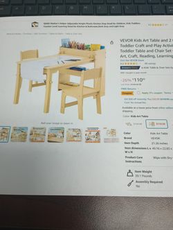 Toddler Table For Arts & Crafts