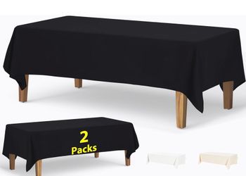 2 Pack 70 x 120 Inch Rectangle Heavy Duty Fitted Tablecloth