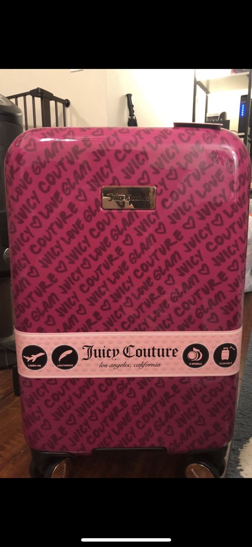 Juicy Couture Cassandra Suitcase 21 Carry-on Spinner Luggage Hardside NWT