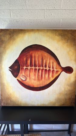 Art  36x36 square Fish abstract wall art    porch pick up