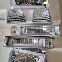 92-96 Ford F150-F350 92-96 Bronco LED DRL Headlights Luces Micas Calaveras Faros Faroles Focos