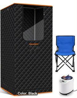 Portable Full-Size Steam Sauna Tent with Chair and Steamer