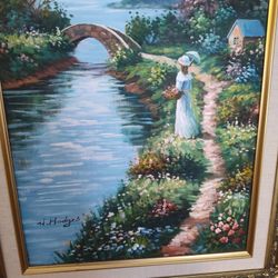 Beautiful Framed Original Oil Painting By W. Hodges!!!