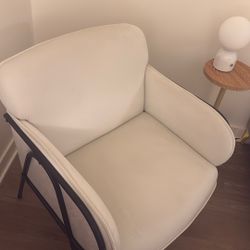 Beautiful Cream Velvet Modern Single Sofa Chair