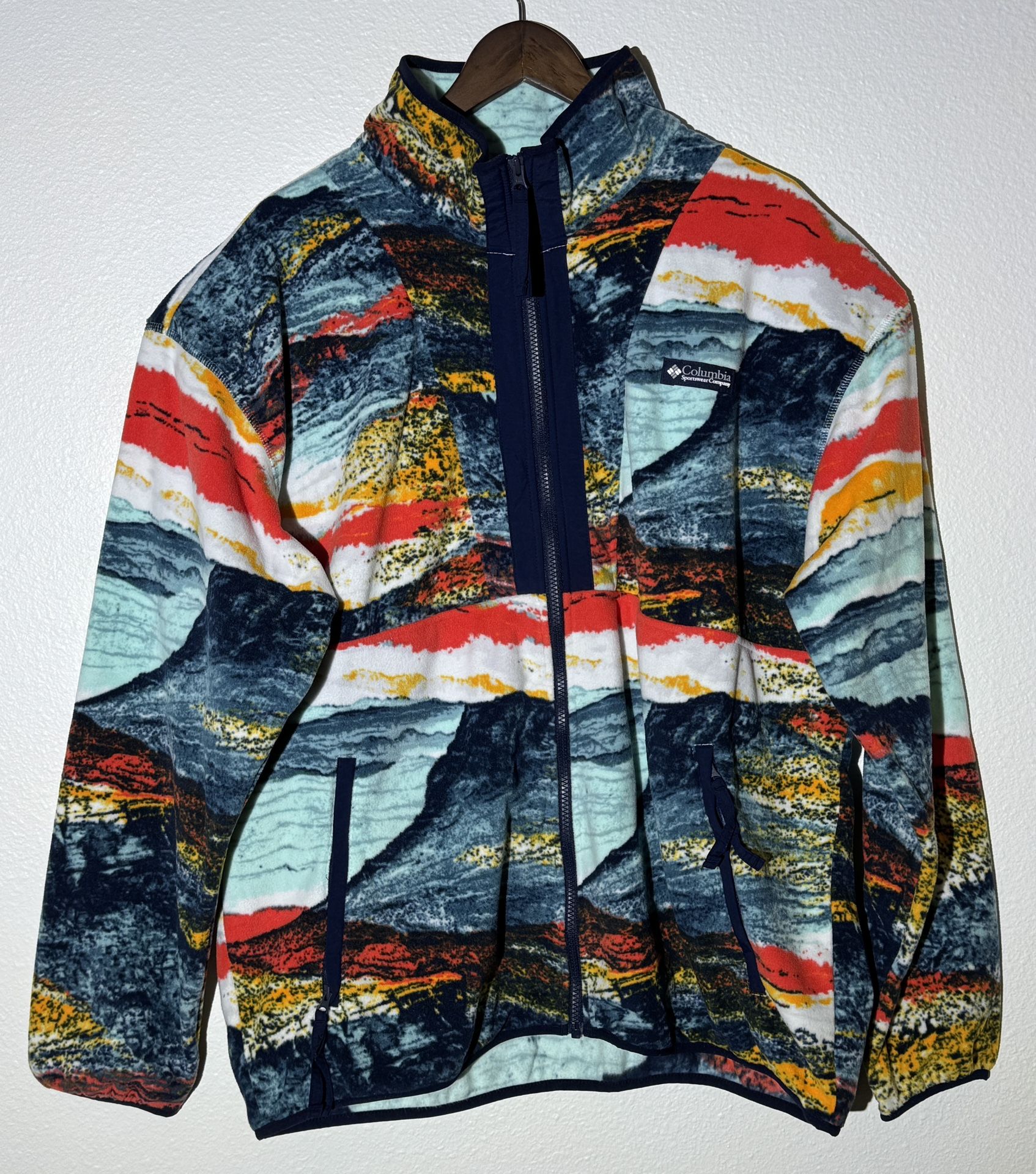 Columbia Men's Back Bowl Zip Through Fleece in Icy Morn Hyper XL