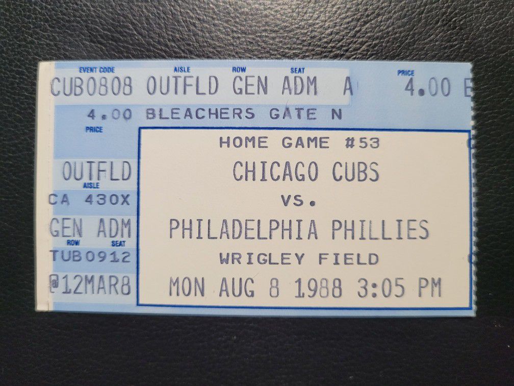 Chicago Cubs 1st Night Game Ticket Stubs