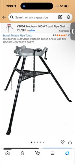 Toledo Pipe 460 Stand Portable Tripod Chain