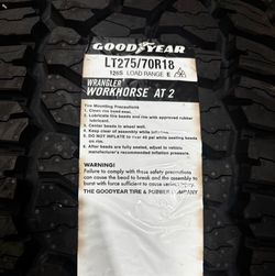 LT 275/70R18 Goodyear Workhorses AT2