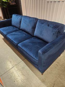 BLUE SOFA SUEDE COUCH