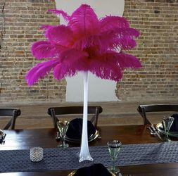 10 count | Pink Fuchsia Feathers size 12-14 inches Wedding Party Centerpiece - New