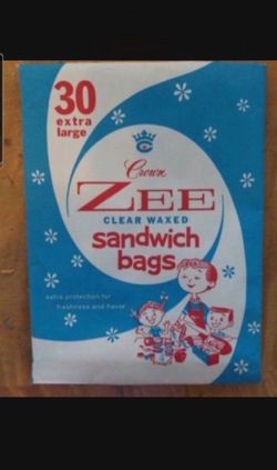 Vintage 1960s Original Packaging Zee Waxed Paper Sandwich Bags 30 8x6"   Shed